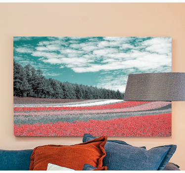 Canvas landschap vibrant bloemenveld - TenStickers