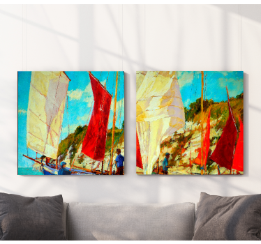 Canvas landschap zeilboten scène - TenStickers