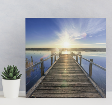 Canvas landschap zonnige meer pier - TenStickers