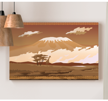 Canvas natuur landschap Kilimanjaro bruin landschap - TenStickers