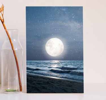 Canvas landschap maanlicht over oceaan - TenStickers
