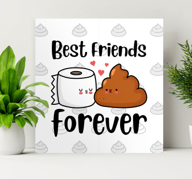 Canvas schattige beste vrienden - TenStickers
