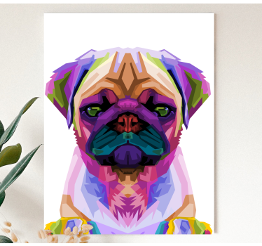 Canvas schilderij honden Pop art mopshond - TenStickers