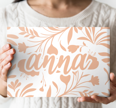 Canvas schilderij planten Roze vintage bladerenpatroon - TenStickers