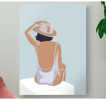 Canvas schilderij slaapkamer Mode meisje minimalistische stijl - TenStickers