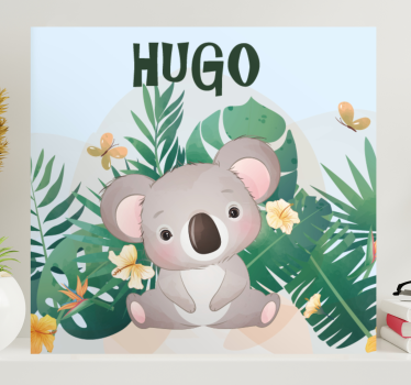 Canvas schilderij baby's Schattige koala voor jongen met naam - TenStickers