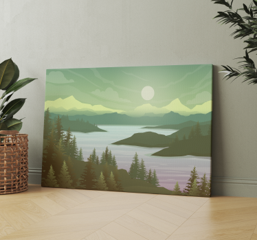 Canvas schilderij bomen Rivier en natuur - TenStickers