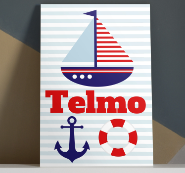 Canvas schilderij boot met naam - TenStickers