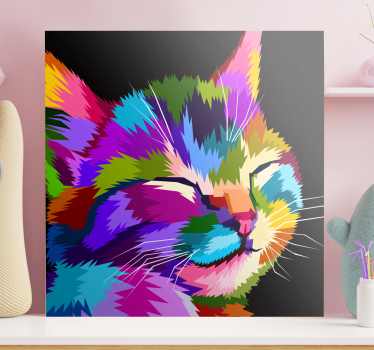 Canvas schilderij katten Regenboog kat - TenStickers