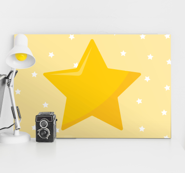 Canvas schilderij kinderen Gele klassieke ster - TenStickers