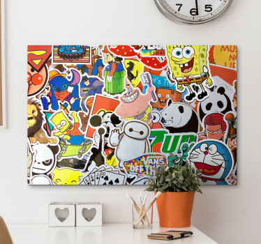 Canvas schilderij kinderen Stripfiguren - TenStickers