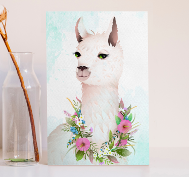 Canvas schilderij kinderkamer Heerlijke alpaca's - TenStickers