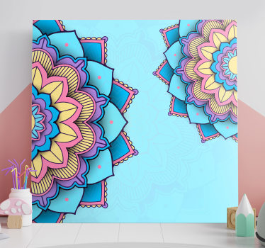 Canvas schilderij mandala Twee kleurrijke mandala-patronen - TenStickers