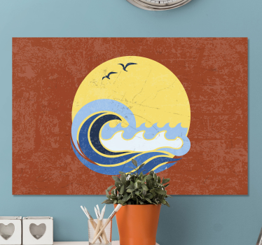Canvas schilderij marine Zon, strand en golf - TenStickers