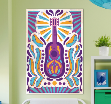 Canvas schilderij veelkleurig gitaar  - TenStickers