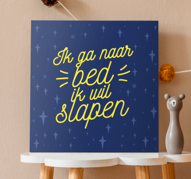 Canvas schilderij baby Bumba naar bed - TenStickers