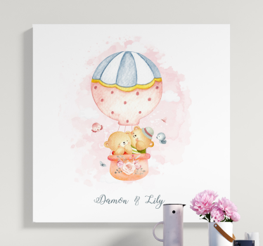 Canvas schilderij baby's ballonnen en beren - TenStickers