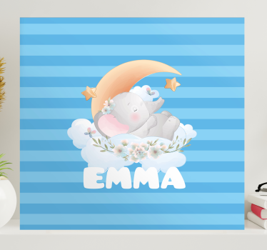 Canvas schilderij baby's dromen van een slapende olifant - TenStickers