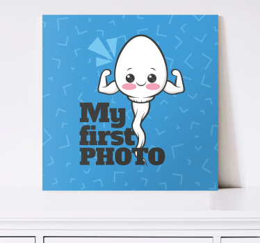 Canvas schilderij baby's mijn eerste foto - TenStickers