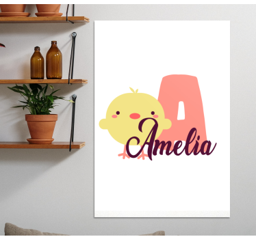 Canvas schilderij baby's schattig kippetje ontwerp - TenStickers