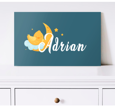 Canvas schilderij baby's slaapende kuiken maan - TenStickers