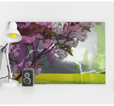 Canvas schilderij bloemen en planten bloeiende bloemen scène - TenStickers