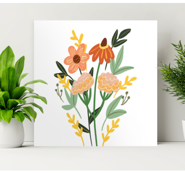 Canvas schilderij bloemen en planten charmante bloemenboeket - TenStickers