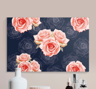 Canvas schilderij bloemen en planten delicaat rozencluster - TenStickers
