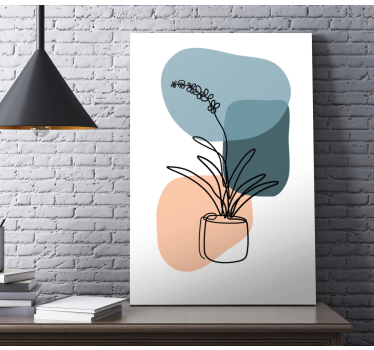Canvas schilderij bloemen en planten gestileerde vormen - TenStickers