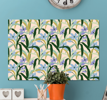 Canvas schilderij bloemen en planten groene bloempatronen - TenStickers