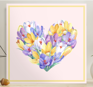 Canvas schilderij bloemen en planten hartvormige bloemen - TenStickers