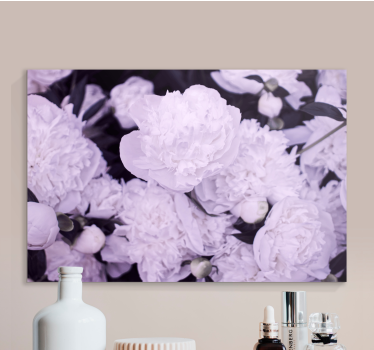Canvas schilderij bloemen en planten paarse pioenrozen - TenStickers