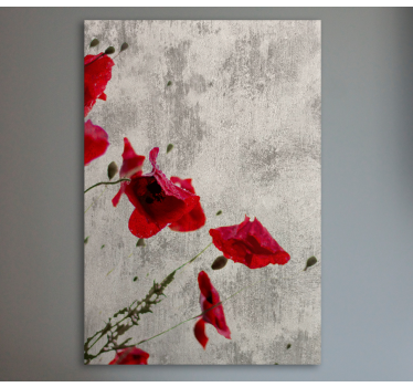 Canvas schilderij bloemen en planten rode klaproos bloei - TenStickers