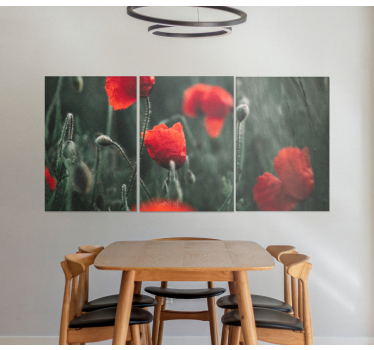 Canvas schilderij bloemen en planten vivid klaprozen - TenStickers