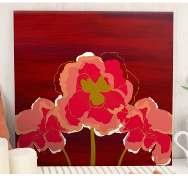 Canvas schilderij bloemen en planten vrolijk bloemen trio - TenStickers