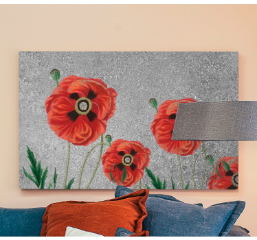 Canvas schilderij bloemen en planten vrolijke klaprozen - TenStickers