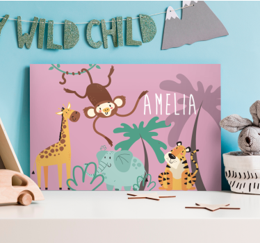 Canvas schilderij dieren jungle dieren vrienden - TenStickers