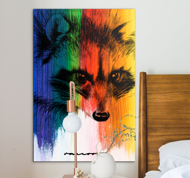 Canvas schilderij dieren vrolijk vos portret - TenStickers