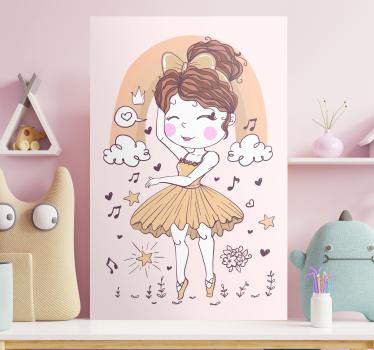 Canvas schilderij kinderen balletdanseres vreugde - TenStickers