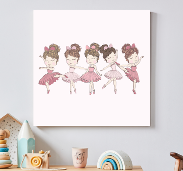 Canvas schilderij kinderen balletdansers - TenStickers
