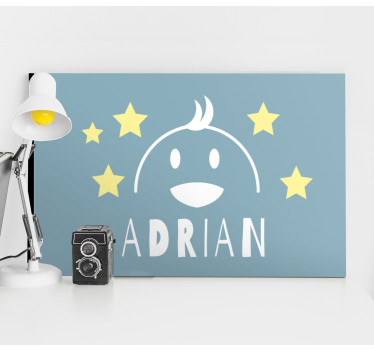 Canvas schilderij kinderen blij karakter gezicht - TenStickers