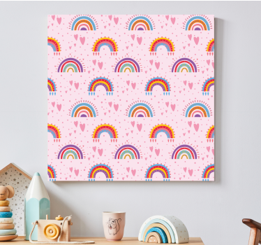 Canvas schilderij kinderen kleurrijk regenboog motief - TenStickers