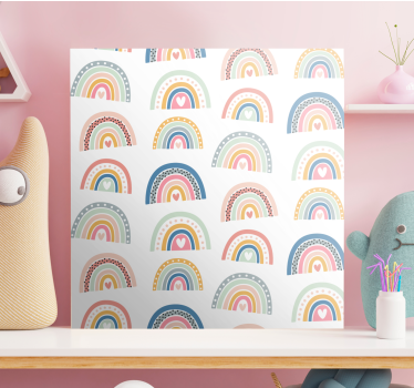 Canvas schilderij kinderen kleurrijke regenboogpatronen - TenStickers