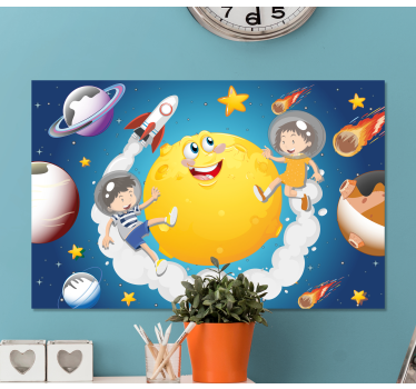 Canvas schilderij kinderen ruimte avontuur plezier - TenStickers