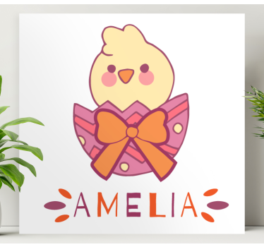 Canvas schilderij kinderen schattige kippetje illustratie - TenStickers