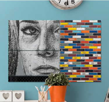 Canvas schilderij mensen en karakters portret en mozaïek - TenStickers
