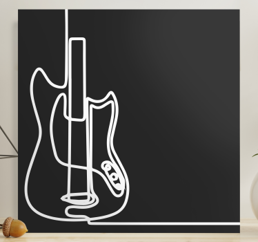 Canvas schilderij muziek elektrische gitaar omtrek - TenStickers