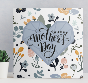Canvas schilderij tekst gelukkige moederdag - TenStickers