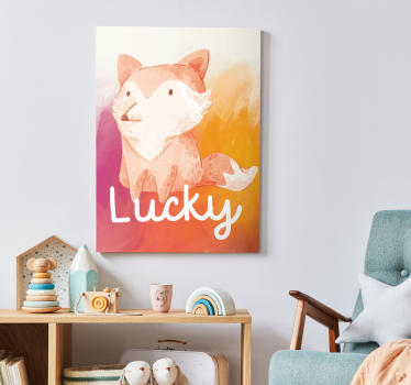Canvas schilderij vos met naam - TenStickers