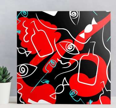 Canvas stilleven en fruit abstracte fruitvormen - TenStickers